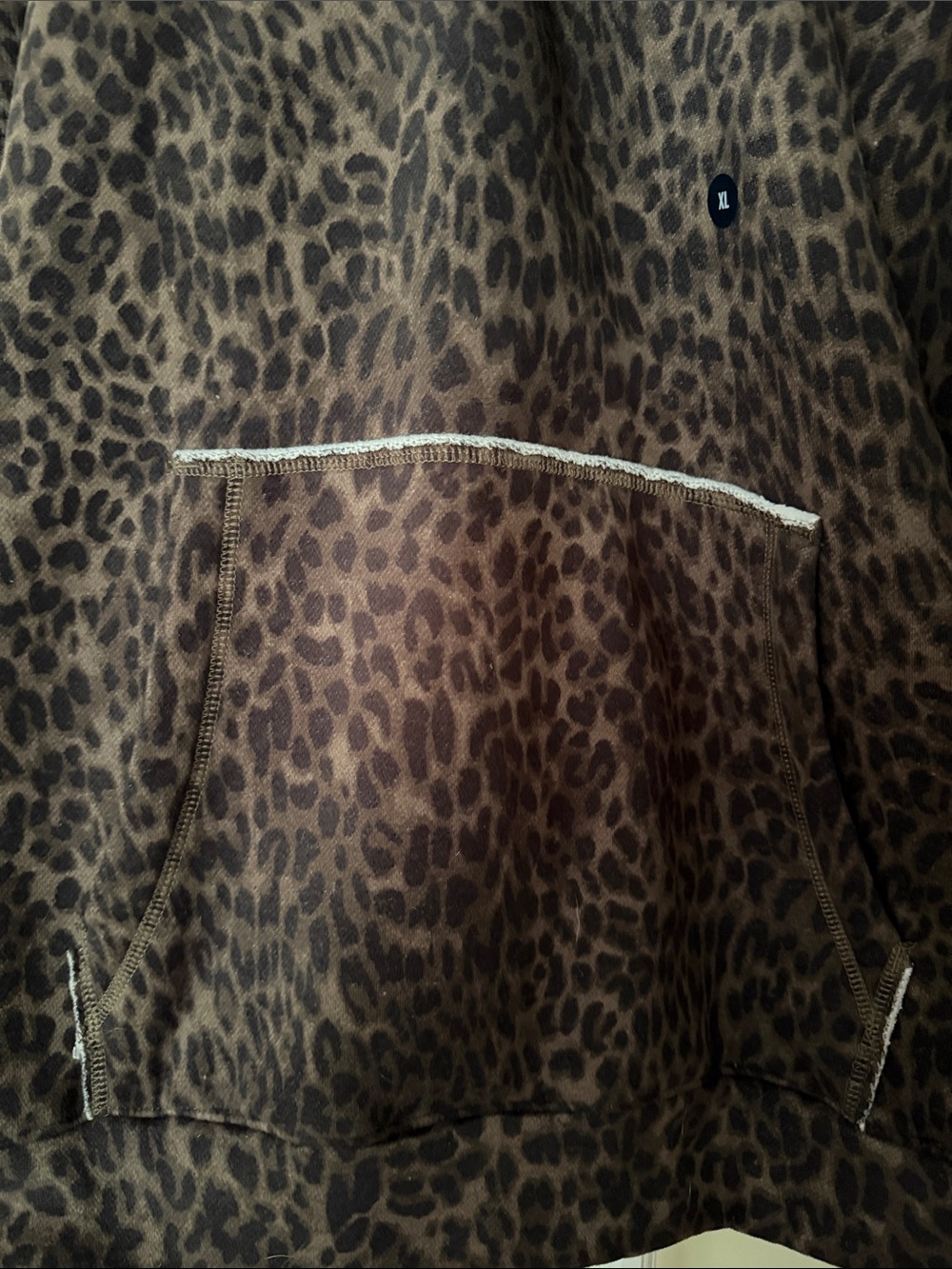 Hollister Brown Leopard Print Pullover Hoodie - Picture 2 of 6